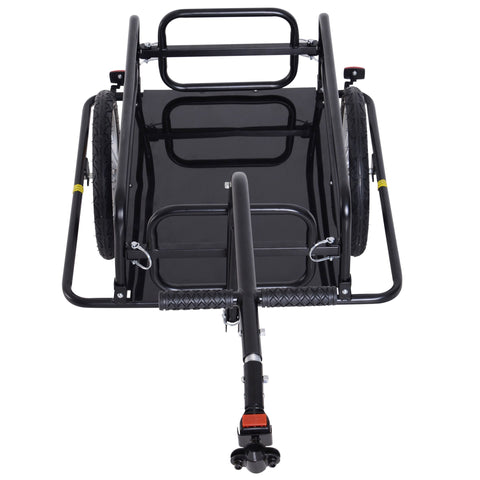 Rootz Bicycle Trailer - Black - Steel, Rubber - 61.02 cm x 28.15 cm x 30.31 cm