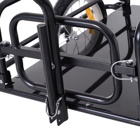 Rootz Bicycle Trailer - Black - Steel, Rubber - 61.02 cm x 28.15 cm x 30.31 cm