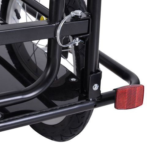 Rootz Bicycle Trailer - Black - Steel, Rubber - 61.02 cm x 28.15 cm x 30.31 cm