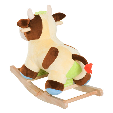 Rootz Rocking Animal - Brown, Yellow - Plush, Poplar - 23.62 cm x 13.39 cm x 18.11 cm