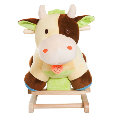 Rootz Rocking Animal - Brown, Yellow - Plush, Poplar - 23.62 cm x 13.39 cm x 18.11 cm