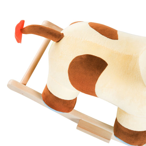 Rootz Rocking Animal - Brown, Yellow - Plush, Poplar - 23.62 cm x 13.39 cm x 18.11 cm