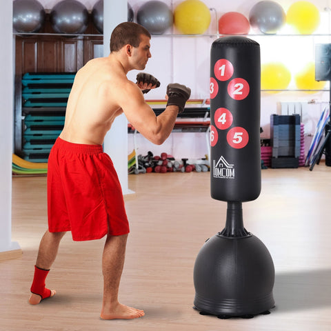 Rootz Free Standing Punching Bag - White, Red - Hdpe, Pvc, Epe - 19.69cm x 19.69cm x 64.96cm