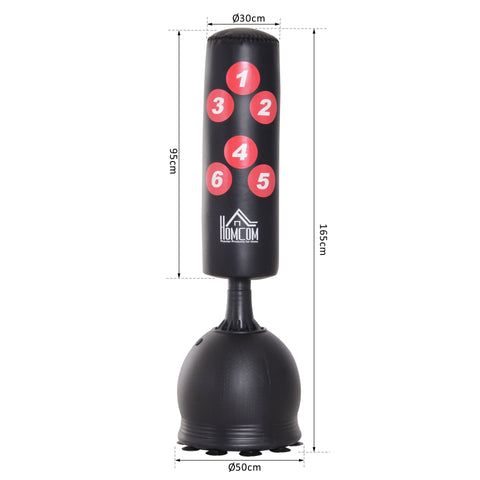 Rootz Free Standing Punching Bag - White, Red - Hdpe, Pvc, Epe - 19.69cm x 19.69cm x 64.96cm