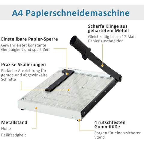 Rootz Papierschneider – Weiß, Schwarz – Metall, Abs – 18,89 cm x 10,43 cm x 1,96 cm