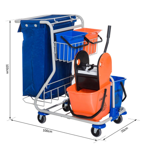 Rootz Schoonmaakwagen - Blauw, Oranje - IJzer, Pp, - 39,37 cm x 27,56 cm x 40,55 cm