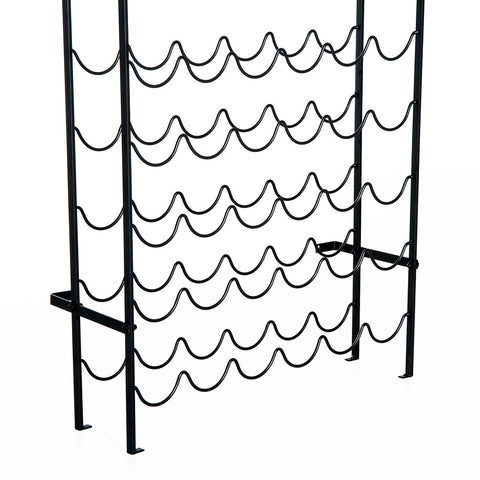 Rootz Wine Rack Bottle - Black - Metal - 24.8 cm x 8.07 cm x 46.46 cm