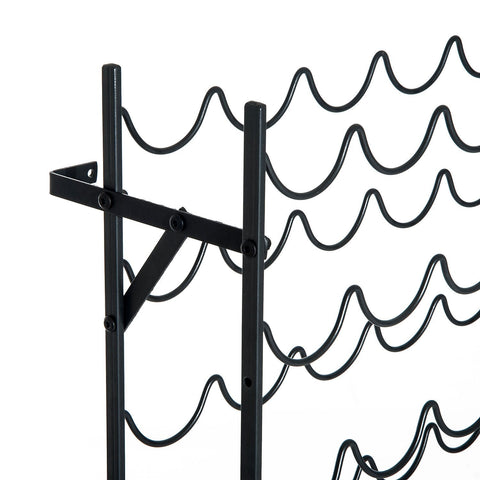 Rootz Wine Rack Bottle - Black - Metal - 24.8 cm x 8.07 cm x 46.46 cm