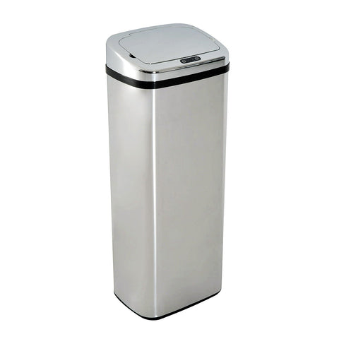 Rootz Automatic Garbage Can - Silver - Steel, Plastic - 12.99 cm x 9.84 cm x 33.07 cm