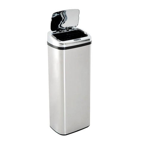 Rootz Automatic Garbage Can - Silver - Steel, Plastic - 12.99 cm x 9.84 cm x 33.07 cm