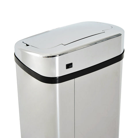 Rootz Automatic Garbage Can - Silver - Steel, Plastic - 12.99 cm x 9.84 cm x 33.07 cm