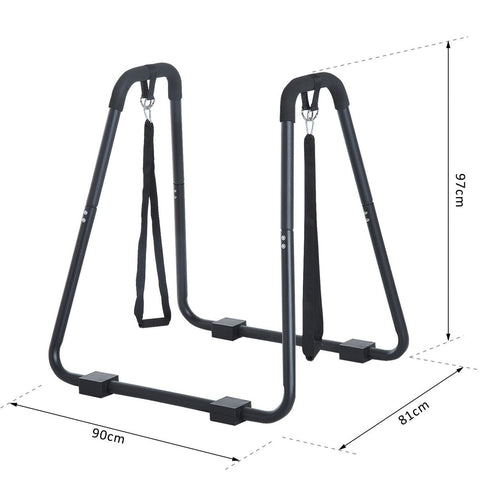 Rootz Dip Station met Sling Trainer - Zwart - Staal - 35,43 cm x 31,88 cm x 36,41 cm