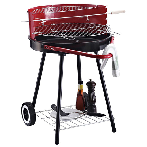 Rootz Houtskoolgrill Op Wielen - Rood, Zwart - Metaal - 27.56 cm x 20.08 cm x 29.72 cm
