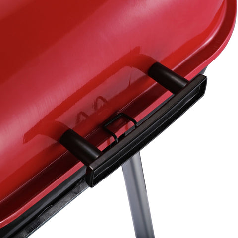 Rootz Charcoal Grill On Castors - Red, Black - Metal - 17.72 cm x 18.7 cm x 27.56 cm