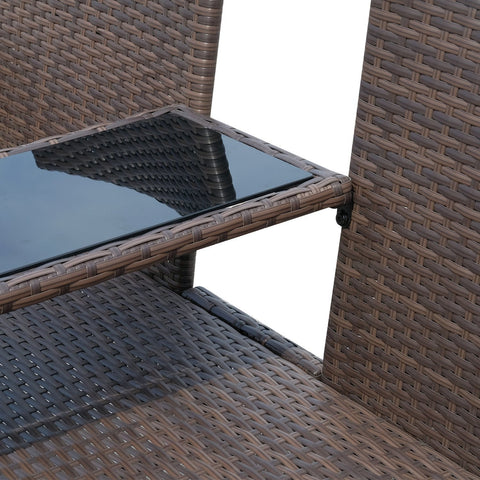 Rootz Polyrotan Tuinbank - Bruin, Crème - Pe, Staal, Polyester - 52.36 cm x 24.8 cm x 33.07 cm