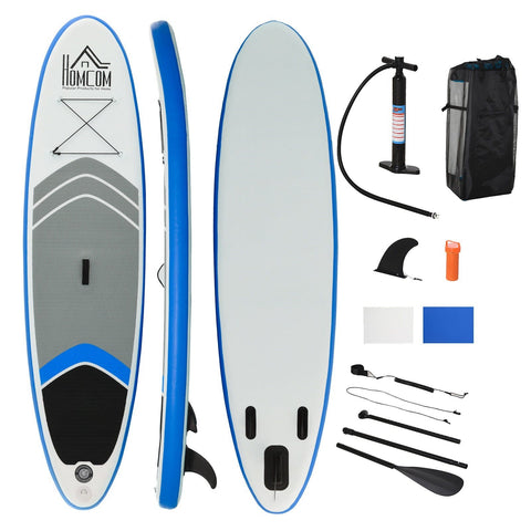 Rootz Inflatable Surfboard - Blue, White, Black - PVC, Eva - 120.07cm x 31.49cm x 5.9cm