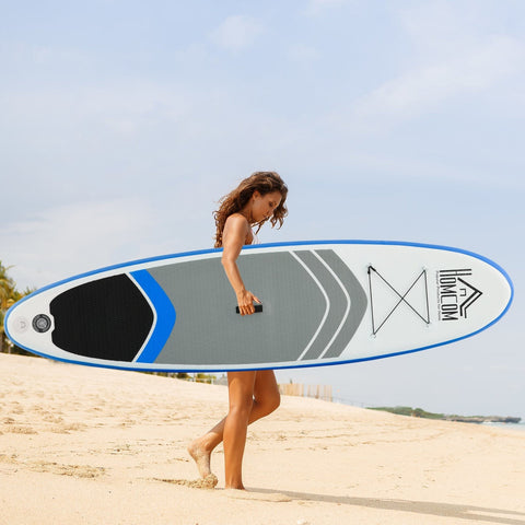 Rootz Inflatable Surfboard - Blue, White, Black - PVC, Eva - 120.07cm x 31.49cm x 5.9cm