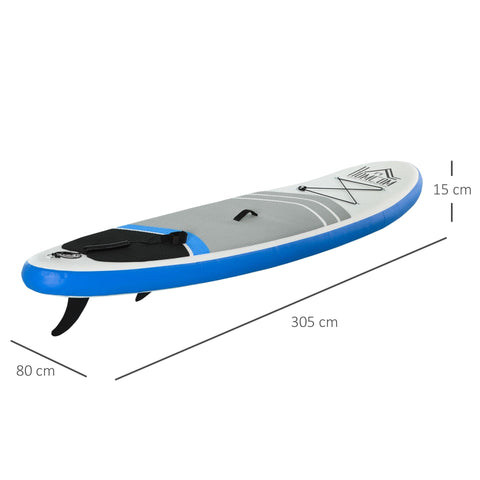 Rootz Inflatable Surfboard - Blue, White, Black - PVC, Eva - 120.07cm x 31.49cm x 5.9cm