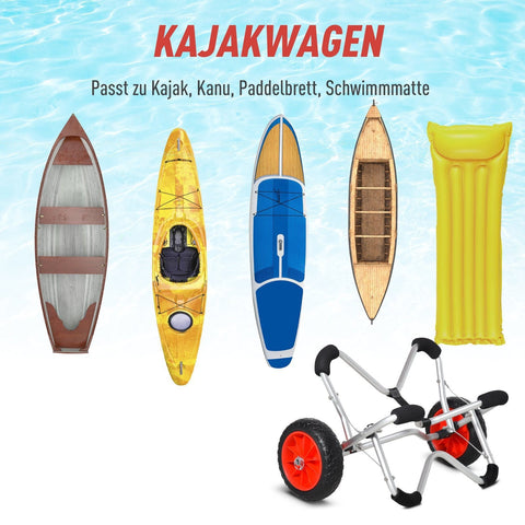 Rootz Kayak Trolley - Silver - Aluminum, Pu - 29.52 cm x 16.92 cm x 18.11 cm