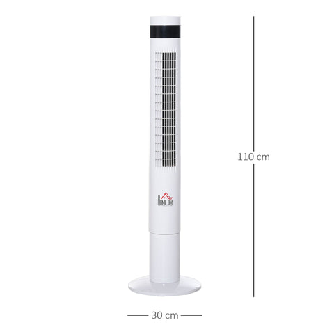 Rootz Turmventilator mit Fernbedienung – Weiß – PE-Kunststoff, Stahl – 11,81 cm x 11,81 cm x 43,3 cm