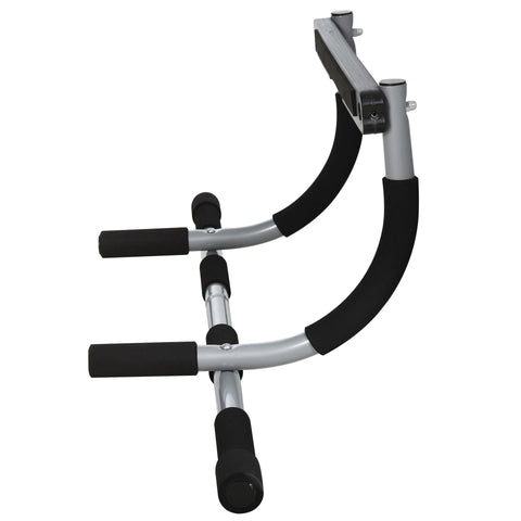 Rootz Chin-up Bar Training Holder - Black, Gray - Steel, Foam, Pe - 36.22 cm x 15.75 cm x 6.69 cm