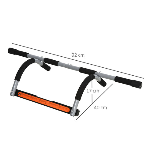 Rootz Chin-up Bar Training Holder - Black, Gray - Steel, Foam, Pe - 36.22 cm x 15.75 cm x 6.69 cm