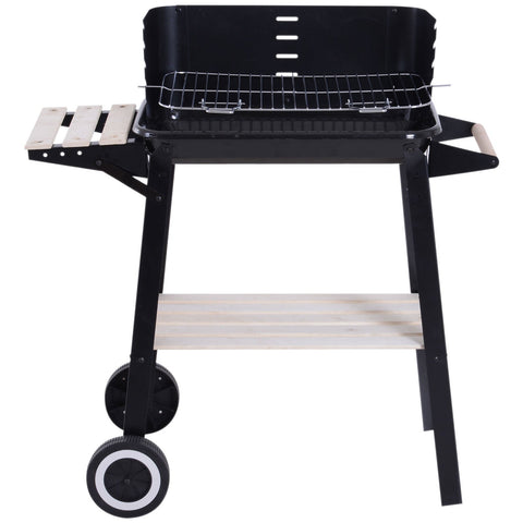 Rootz Grill Cart - Black - Metal, Plywood, Porcelain - 32.68 cm x 17.72 cm x 34.25 cm