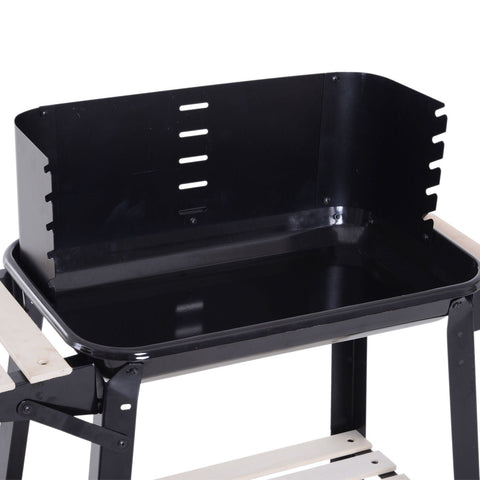Rootz Grill Cart - Black - Metal, Plywood, Porcelain - 32.68 cm x 17.72 cm x 34.25 cm