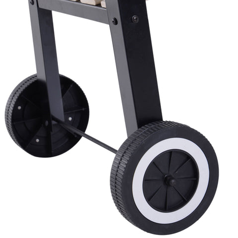 Rootz Grill Cart - Black - Metal, Plywood, Porcelain - 32.68 cm x 17.72 cm x 34.25 cm