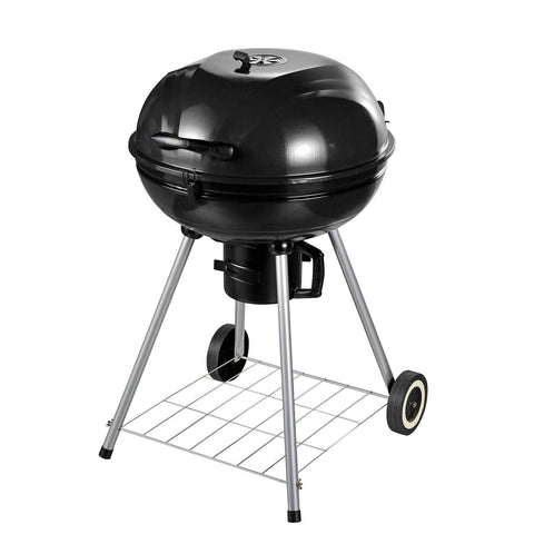Rootz Grill Cart - Black, Silver - Metal, Porcelain - 22.44 cm x 24.8 cm x 37 cm