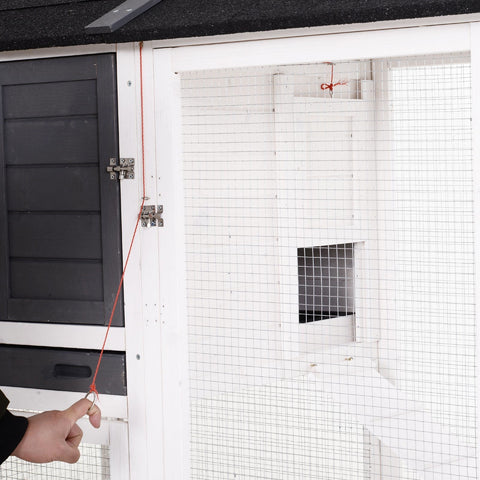 Rootz Chicken Coop With Nest Box - Grey, White - Fir Wood, Asphalt, Metal - 66.14 cm x 31.5 cm x 43.7 cm