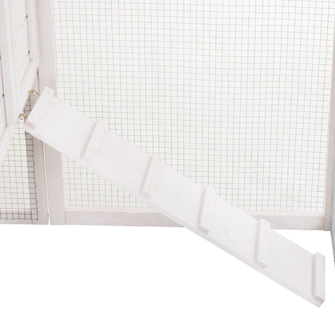 Rootz Chicken Coop With Nest Box - Grey, White - Fir Wood, Asphalt, Metal - 66.14 cm x 31.5 cm x 43.7 cm