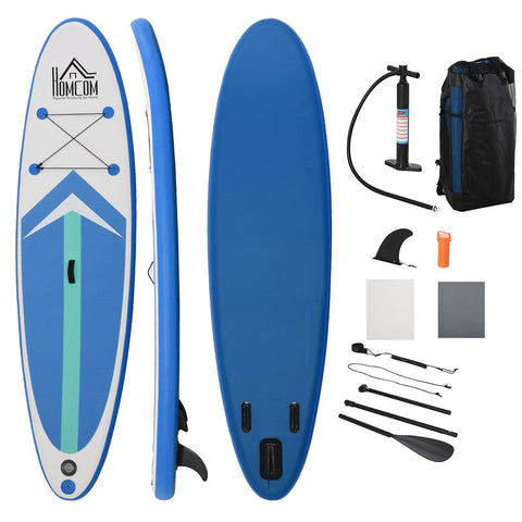 Rootz Inflatable Surfboard - Blue, White - PVC, Eva - 125.98cm x 31.49cm x 5.9cm