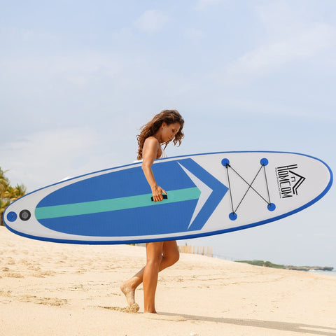 Rootz Inflatable Surfboard - Blue, White - PVC, Eva - 125.98cm x 31.49cm x 5.9cm