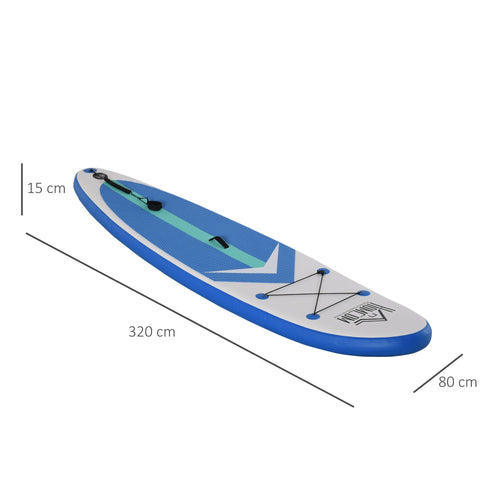 Rootz Inflatable Surfboard - Blue, White - PVC, Eva - 125.98cm x 31.49cm x 5.9cm