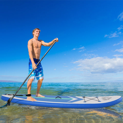 Rootz Inflatable Surfboard - Blue, White - PVC, Eva - 125.98cm x 31.49cm x 5.9cm