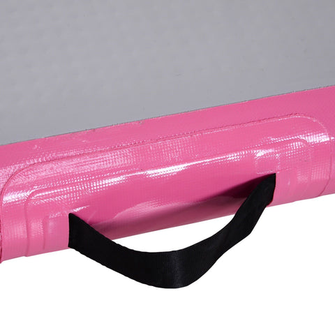 Rootz Air Track Tumbling Mat - Gray, Pink - PVC - 118.11cm x 39.37cm x 3.93cm