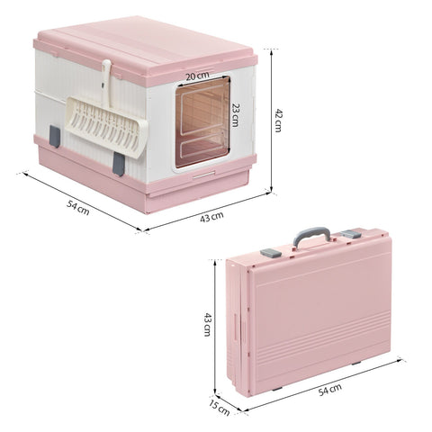 Rootz Litter Box - Pink, White - Abs - 21.25 cm x 16.92 cm x 16.53 cm
