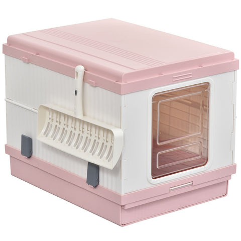 Rootz Litter Box - Pink, White - Abs - 21.25 cm x 16.92 cm x 16.53 cm