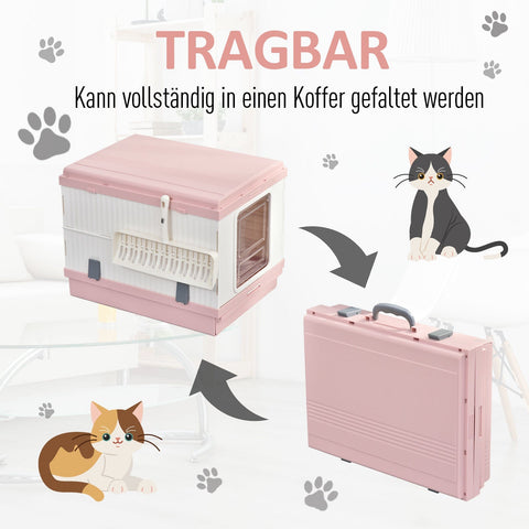 Rootz Litter Box - Pink, White - Abs - 21.25 cm x 16.92 cm x 16.53 cm