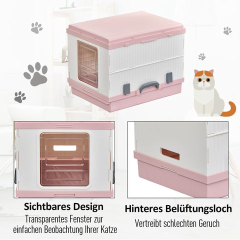 Rootz Litter Box - Pink, White - Abs - 21.25 cm x 16.92 cm x 16.53 cm
