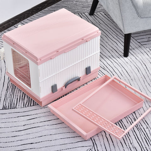 Rootz Litter Box - Pink, White - Abs - 21.25 cm x 16.92 cm x 16.53 cm