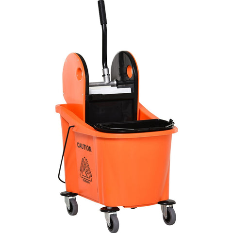 Rootz Cleaning Trolley - Black, Orange - Plastic, Metal - 21.25 cm x 16.14 cm x 36.02 cm