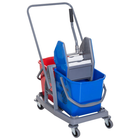 Rootz Schoonmaaktrolley - Blauw, Rood - Metaal, PP - 28,74 cm x 17,71 cm x 36,22 cm