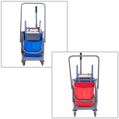Rootz Schoonmaaktrolley - Blauw, Rood - Metaal, PP - 28,74 cm x 17,71 cm x 36,22 cm