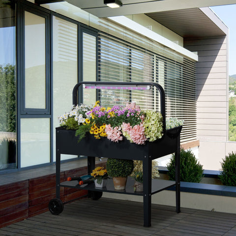 Rootz Planter - Garden box - Elevated - Steel - Dark Gray - 90 x 51 x 100 cm