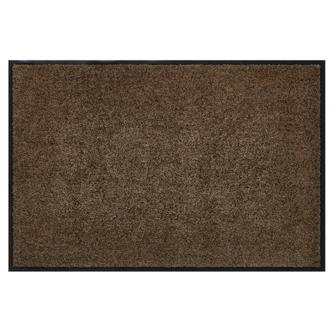 Rootz Doormat - Washable - Rubber Border - Non-slip - Brown - 120 x 90 x 0.7 cm