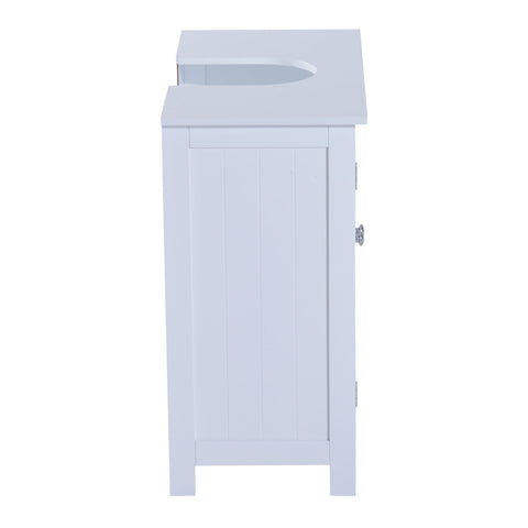 Rootz Washbasin Base Cabinet - Bathroom Cabinet - 2 Doors - Washbasin Cabinet - L60 x D30 x H60 cm - Height Adjustable Shelf - Siphon Cutout - White - MDF