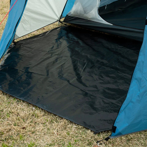 Rootz 3 Persoons Campingtent - Draagtas - Haringen - Trekkoord - Verwijderbare scheidingswand - Waterdicht - Blauw - 390L x 250W x 180H cm