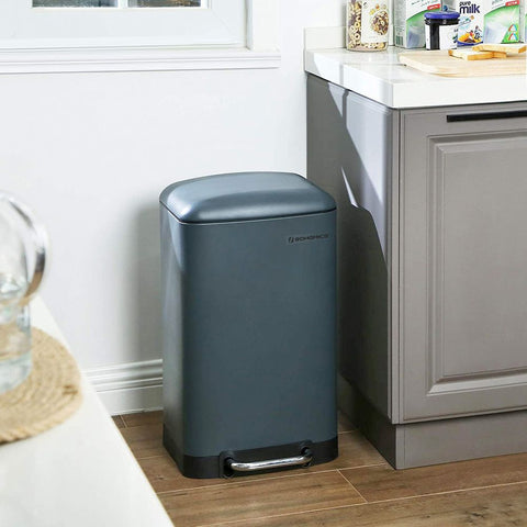 Rootz Mülleimer – 30 Liter Mülleimer – Mülleimer – Mülleimer – Abfalleimer – Outdoor-Mülleimer – Küchenabfalleimer – Büro-Mülleimer – Müllbeutel – Grün-Grau – 34,5 x 27,5 x 61,5 cm (L x B x H)